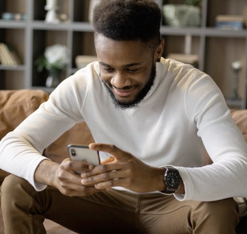 man video chatting on his phone