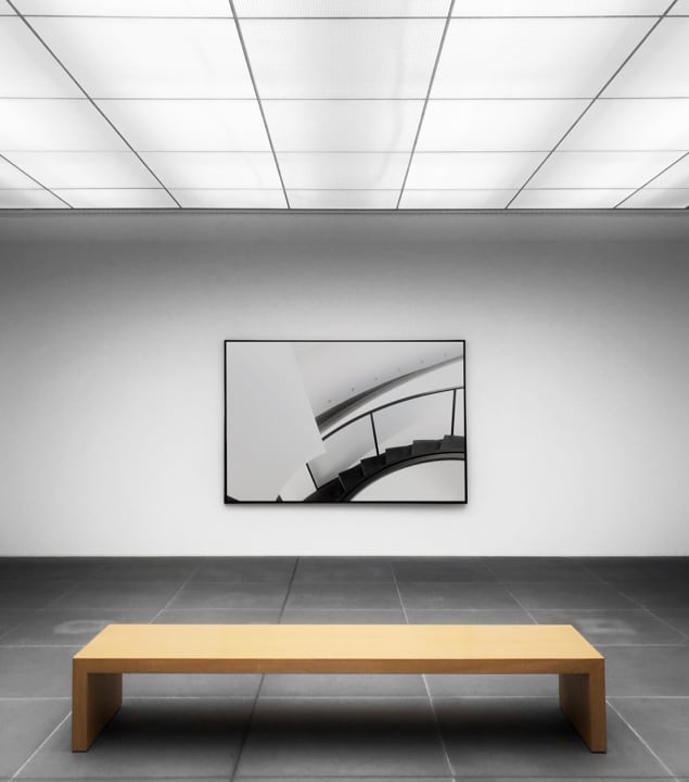 bench inside a gallery