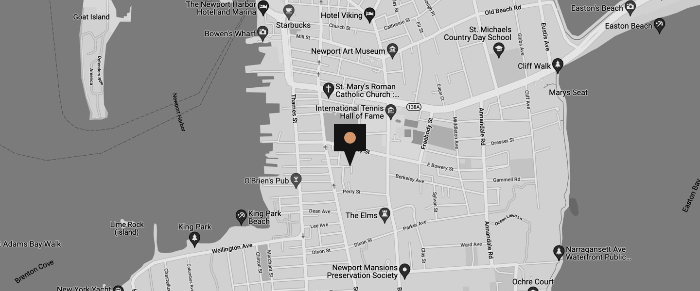 map of Newport identifying gallery location