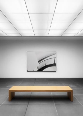 bench inside a gallery