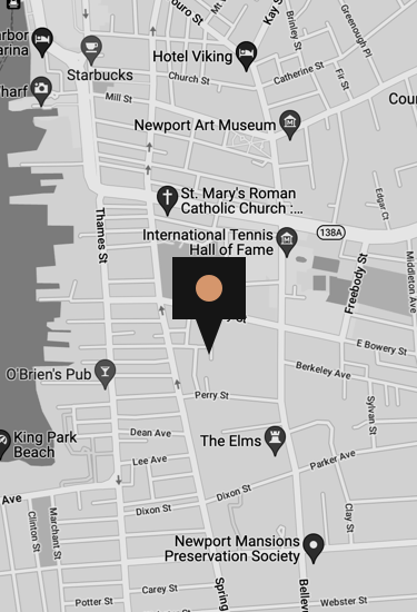 map of Newport identifying gallery location